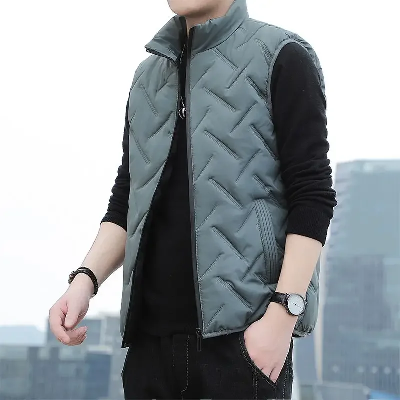 

2025 New Men's Slim Fit Down Vest Jacket Casual Business Outerwear with Warmth for Autumn Winter​