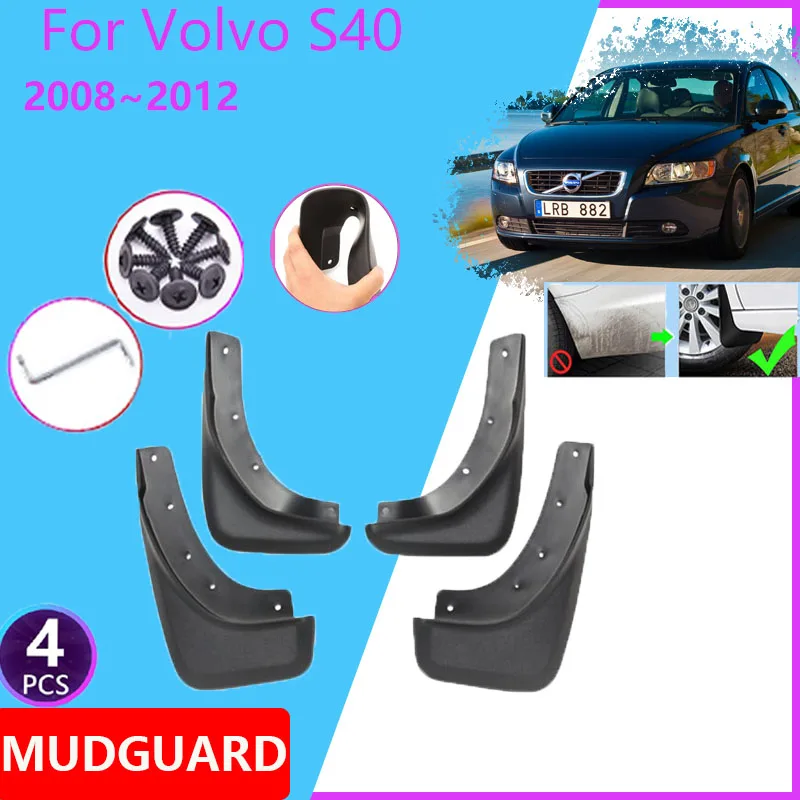 

4PCS For Volvo S40 T5 MK2 2008 2009 2010 2011 2012 Car Fender Mudguard Mud Flaps Guard Splash Flap Auto Exterior Accessories