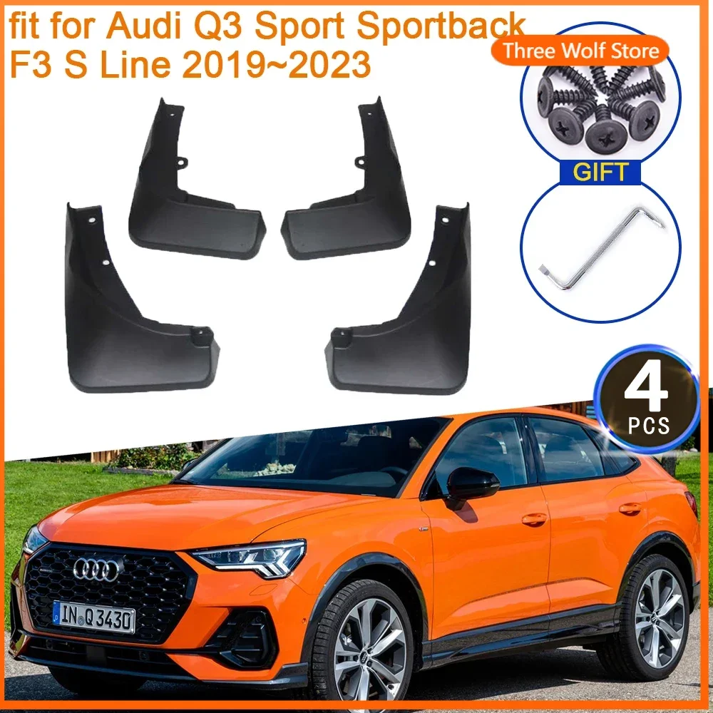 

for Audi Q3 Sport Sportback F3 S Line 2019 2020 2021 2022 2023 Mud Guards Rear Wheels Splash Guards SUV Fender Flaps Car Styling
