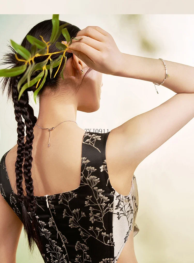 Bracciale in bambù serie rima di bambù in argento 925 da donna in bambù 2024 nuovi gioielli squisiti di nicchia