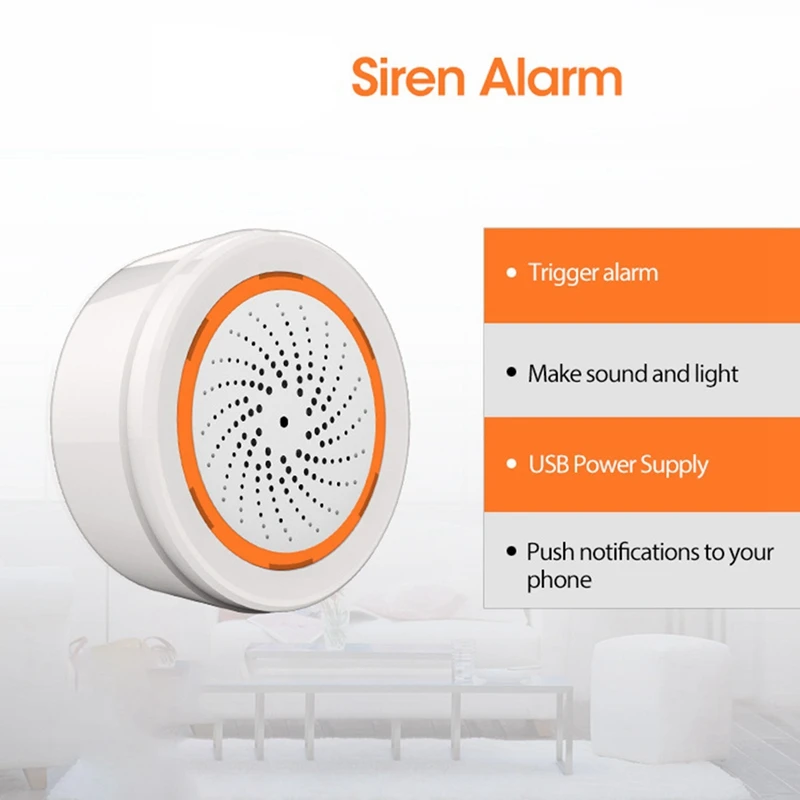 Imagem -02 - Tuya Zigbee Som Inteligente e Sensor de Sirene de Luz Sistema de Segurança Doméstica Smart Life Alarme de Sirene Hub Gateway para Tuya Gateway