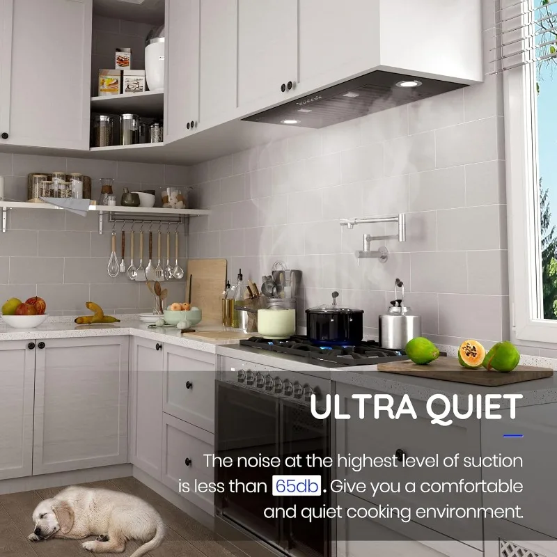 Вставка кухонной вытяжки, EKON NAB01-36IN Черный, 900 куб. футов в минуту, встроенные вытяжки, канальные/безовые, с 4-скоростной программной панелью управления