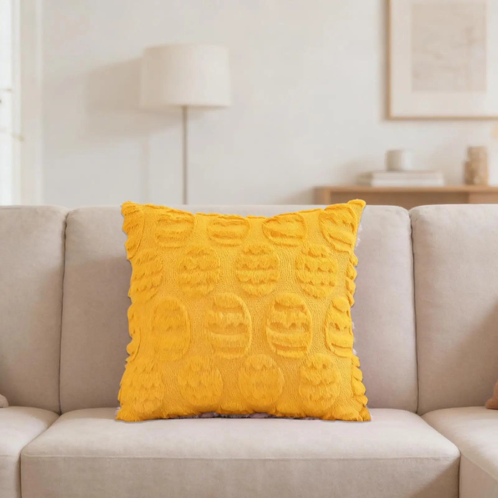 Easter Throw Pillow Cover 45x45cm Egg Print Soft Cushion Case for Sofa Couch Living Room Bedroom Farmhouse Holiday Home Decor - view 3