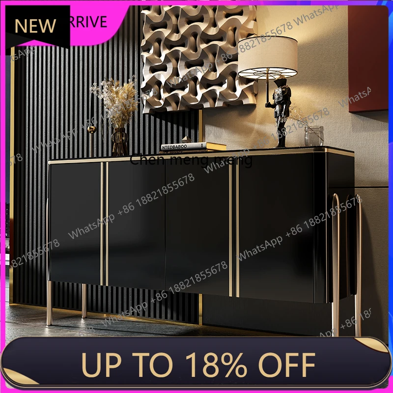 C88 Light luxury minimalist rock slab dining side cabinet, living room storage tea, entrance cabinet