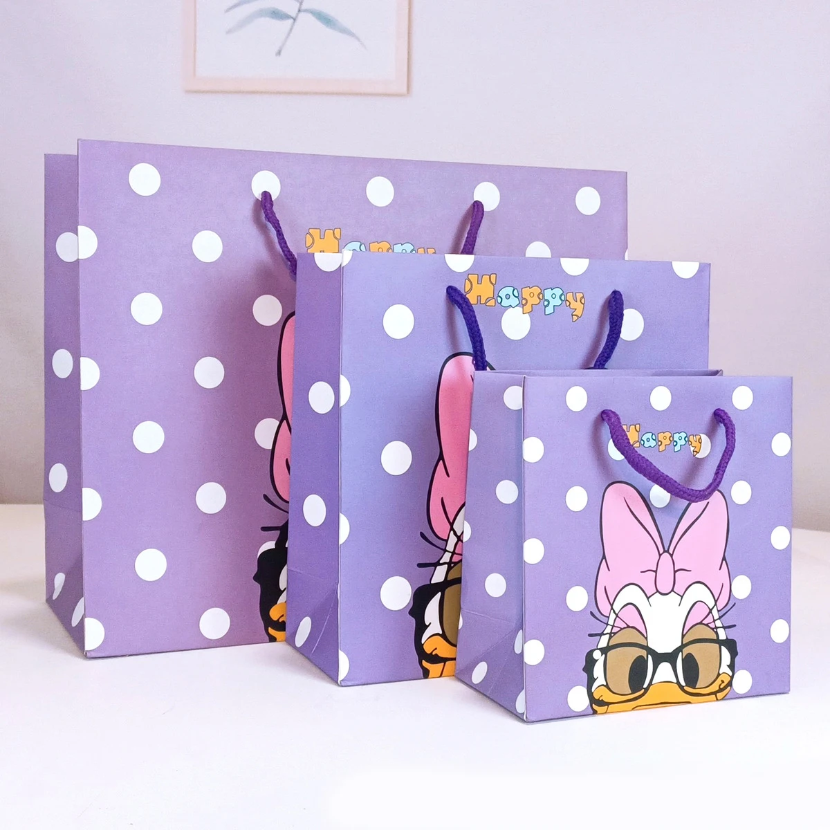 6Piece Disney Minnie mouse party Cartoon birthday gift bag for paper baby shower gift bag baby boy girl favor party decor