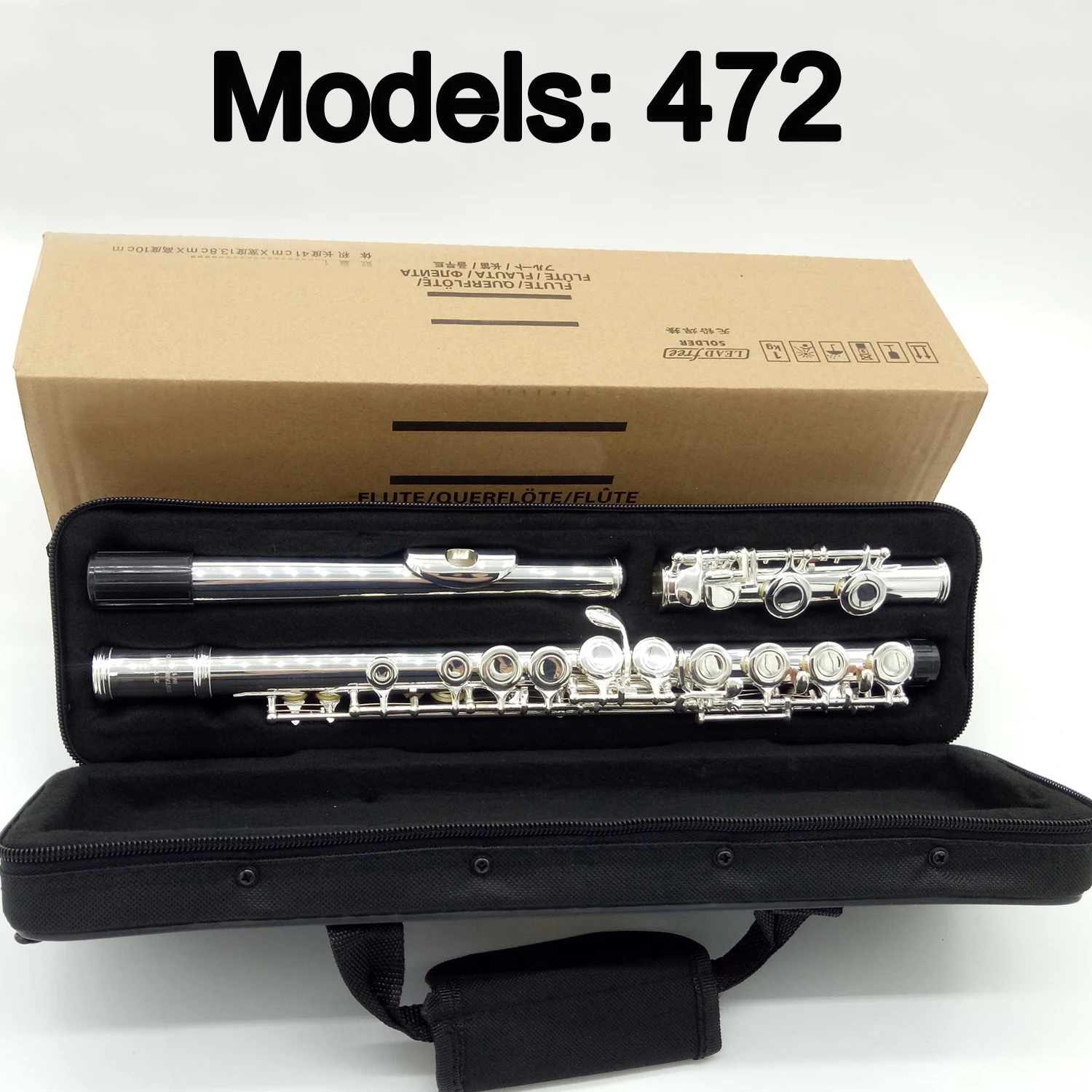 New MFC Flute 472 Silver Plated Professional Flute Instrument Intermediate Student Flutes C Leg 16 Holes Closed Hole E Key