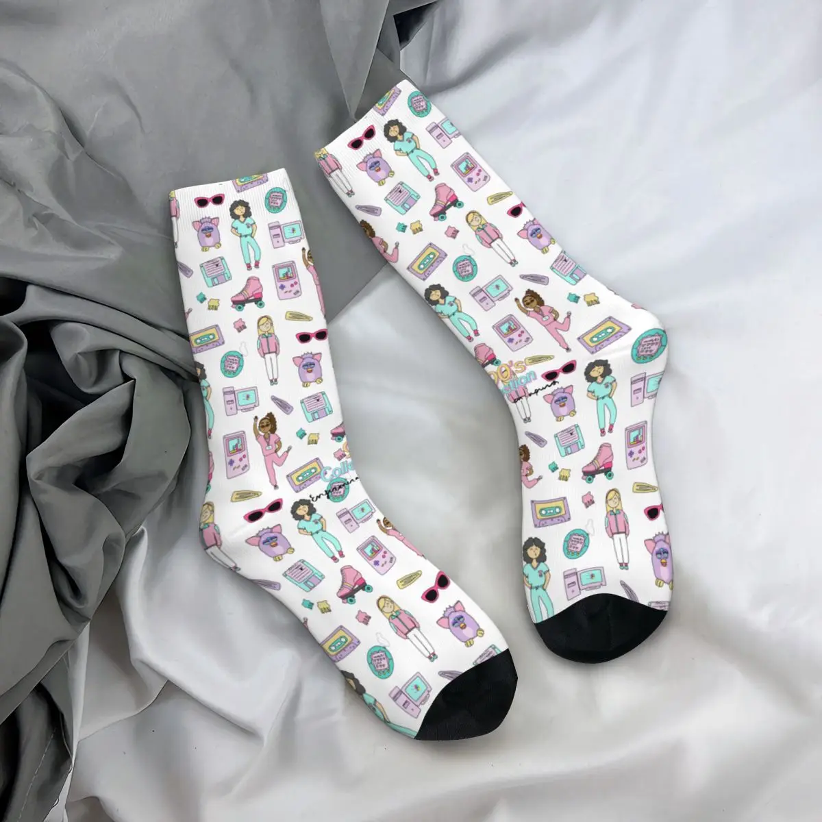 Women's Enfermera En Apuros Nurse Socks Cartoon Lady Nurse Merchandise Warm Socks Soft Wonderful Gifts