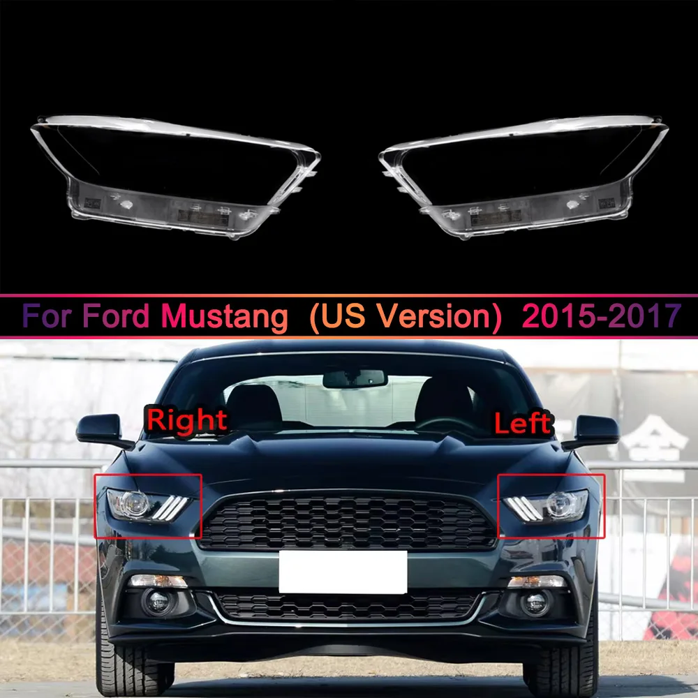 

For Ford Mustang (US Version) 2015 2016 2017 Car Accessories Transparent Headlight Shade Cover Lampshade Shell Lens Plexiglass
