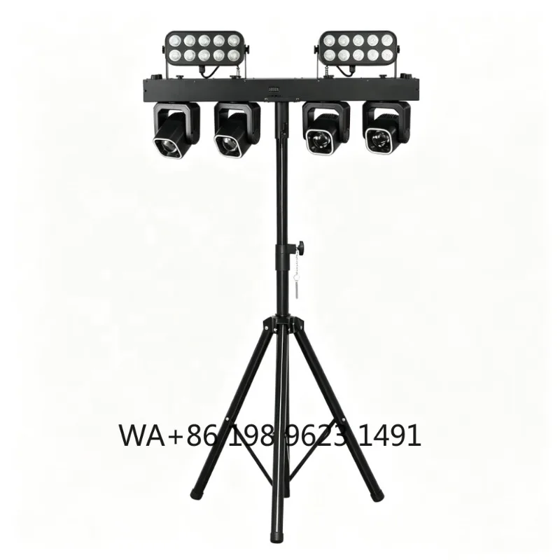 300W Portable DJ Stage Light System 4x40W Moving Head Beam Wash Sound Activated DMX512 Wedding Party Club