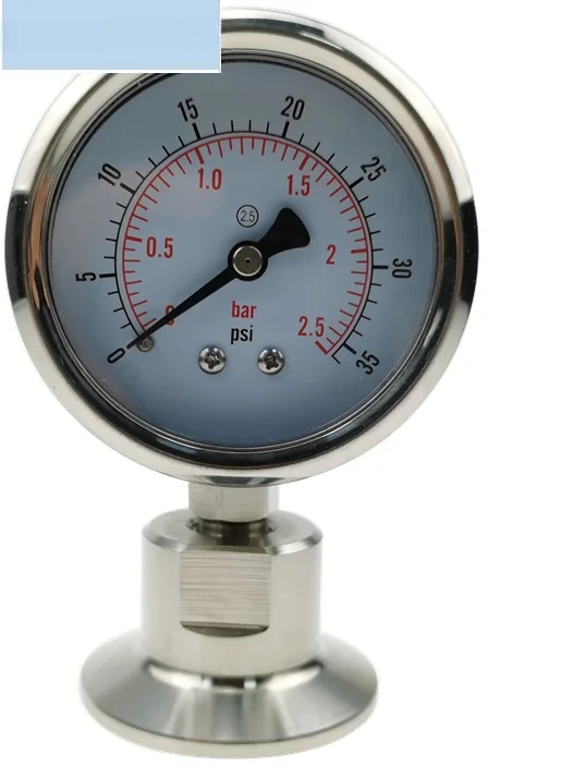 

FOR 1.5" 2"Tri Clamp Stainless Steel SS304 Manometer With SS316L Diaphragm Pressure Gauge/Tri Clamp 64mm