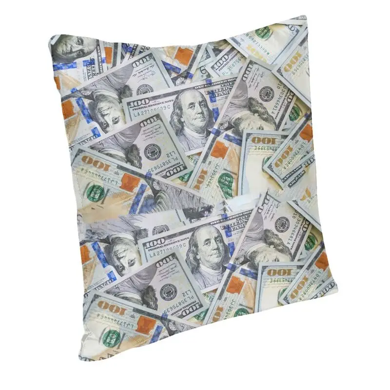 Luxury 100 US Dollar Banknotes Sofa Cushion Cover Polyester Money Pattern Pillow Case Home Decorative Pillowcase