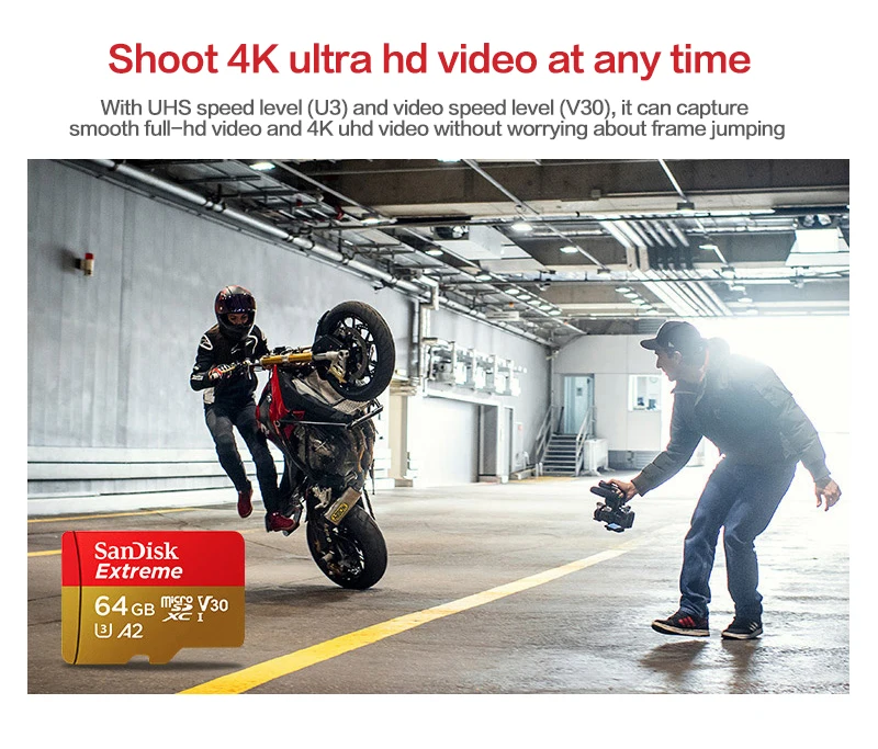 Sandisk Micro SD-Karte v30 32GB 64GB TF-Karte Klasse 10 128GB extreme Speicher karte für Kamera-Drohne 190 Original bis zu MB/s – Detail 4