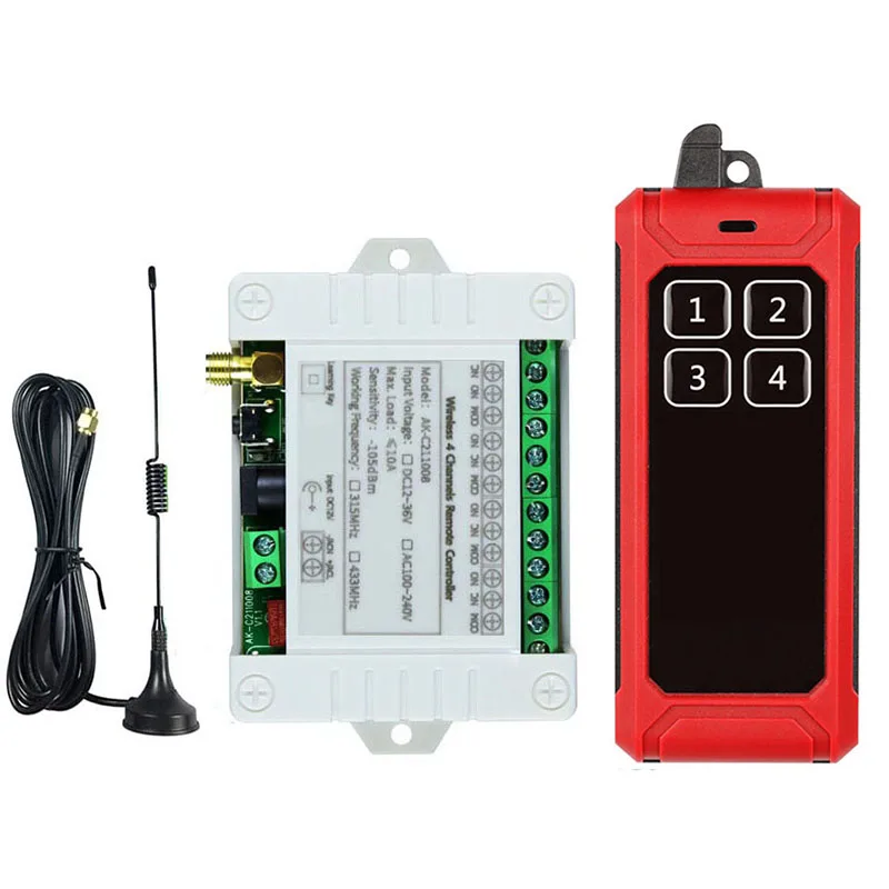 

DC 12 В 24 В 36 В 4CH RF беспроводной пульт дистанционного управления радиоприемник с 1000 м пультом дистанционного управления присосками антенна