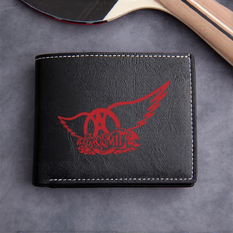 Aerobattle Logo Embossed PU Leather Wallet for Men Lightweight Durable Business Style Compact Design