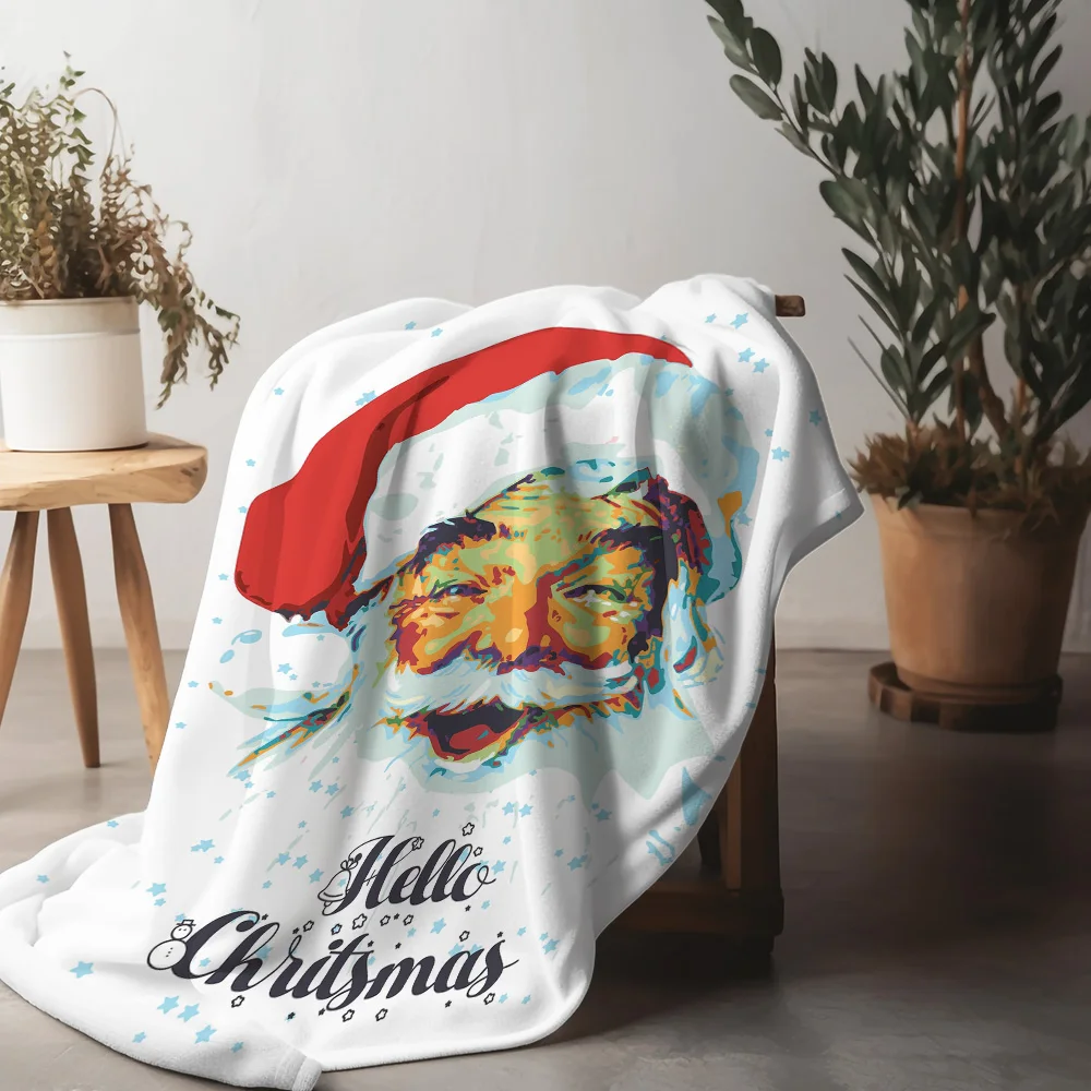 

TuniuChristmas Santa Blanket Cozy Soft Warm Winter Sofa Bed Throw for Kids Teens Adults
