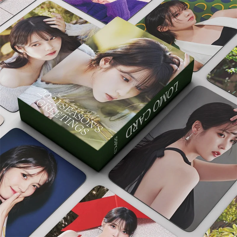 55pcs/set KPOP IU New Album 2024 Season's Greetings LOMOCard Lee Ji Eun Beautifully Printed Collectible Gift Postcard Photo Card