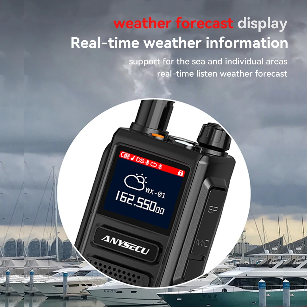 ANYSECU AC-880 10W 2-Way Radio High Power Full Band Frequency Real-time Weather Emergency Alarm Marine Aviation Walkie Talkie