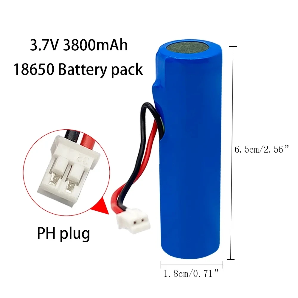 Bateria recarregável Li-ion com soquete de substituição Linha DIY para iluminação de emergência 3.7V, 18650