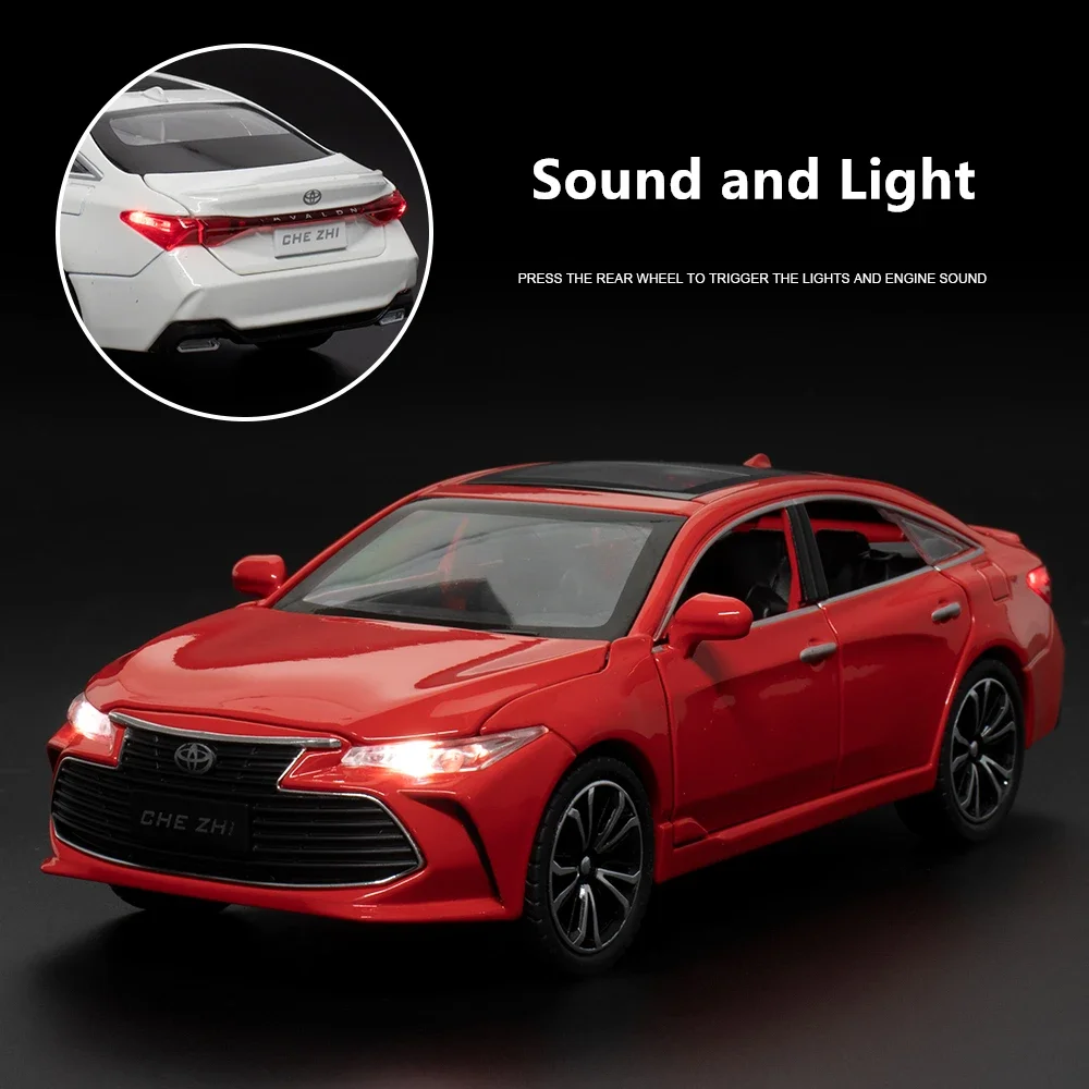 1:24 TOYOTA Avalon Alloy Car Model Diecasts & Toy Vehicles Metal Toy Car Model Simulation Sound and Light Collection Gifts