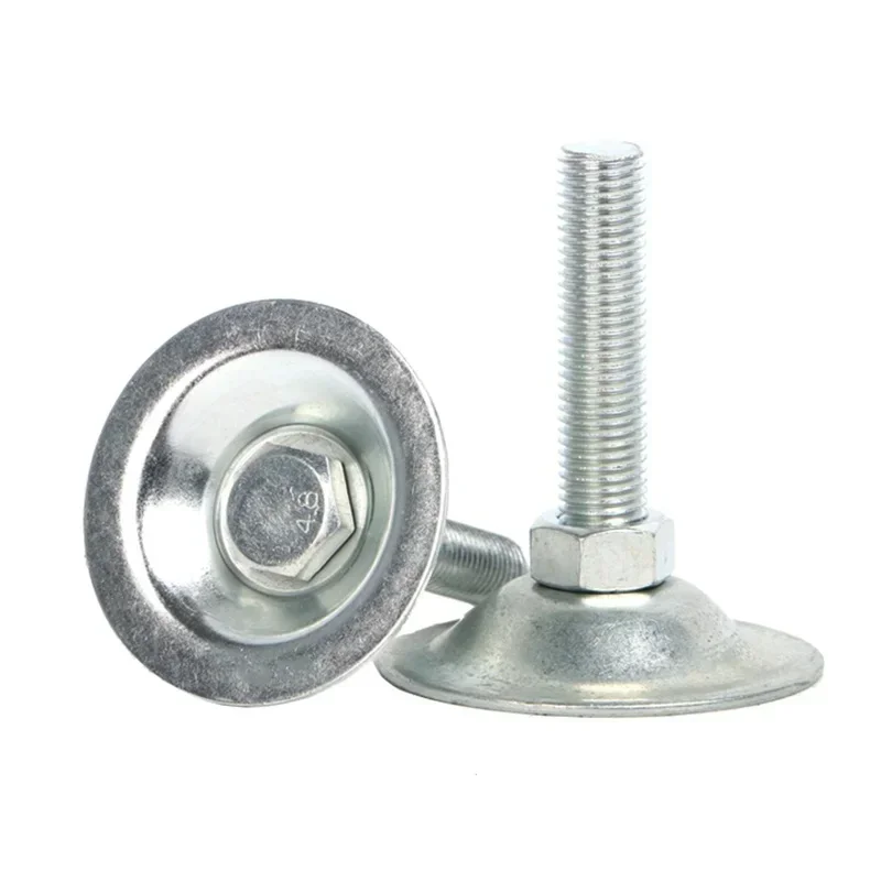8Pcs Base 53mm Iron Galvanized M8 M10 M12 Thread Adjustable Foot Cups Lathe Legs Leveling Feet