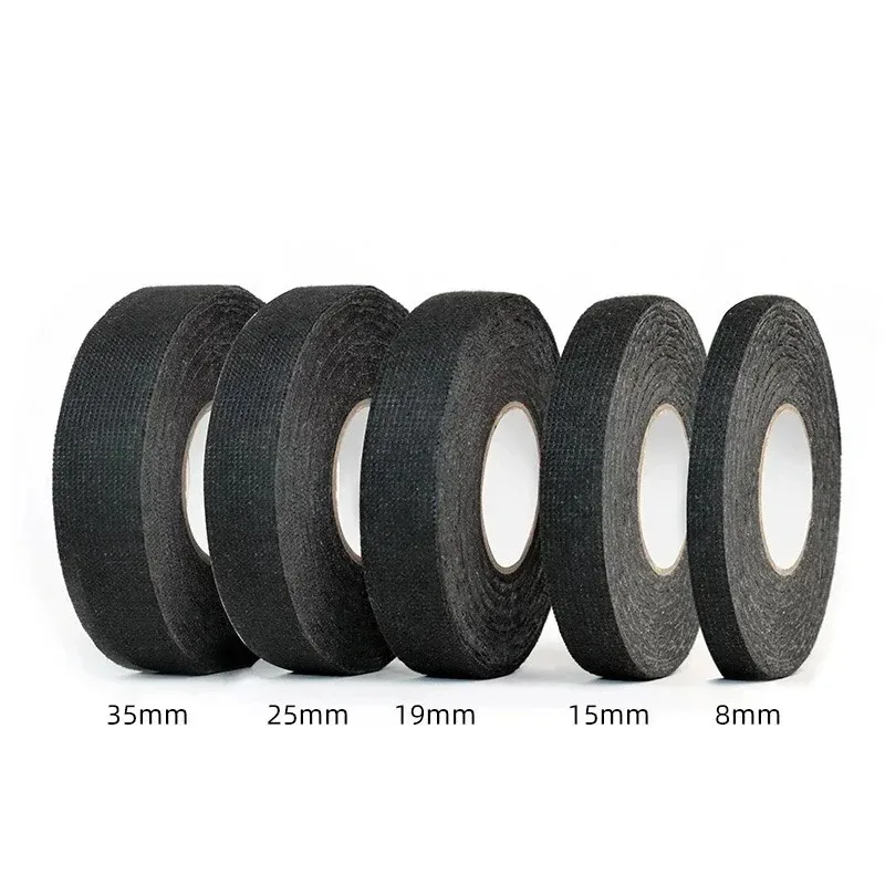 15 Meters Heat Resistant Adhesive Cloth Fabric Tape Home Improvement Car Auto Cable Harness Wiring Loom Width 9/19/25MM