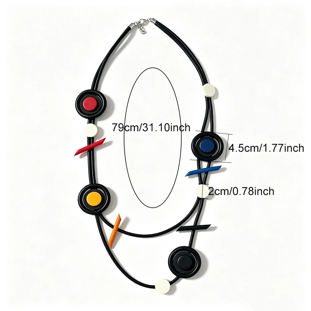 UKEBAY Neue mehrfarbige Statement-Halsketten aus Gummi für Damen, moderne Mode, Boho-Schichtschmuck, leichte, vielseitige Halskette – Detail 5