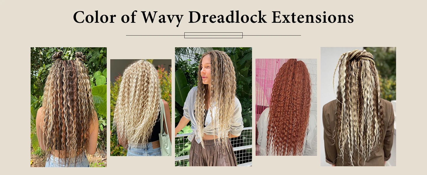 Synthetische SE Dreadlocs Haarverlängerungen, 24 Zoll 8 Stränge/Set 3-in-1 Gemischter Hippie-Stil Einseitige Dreads für Frauen – Detail 1