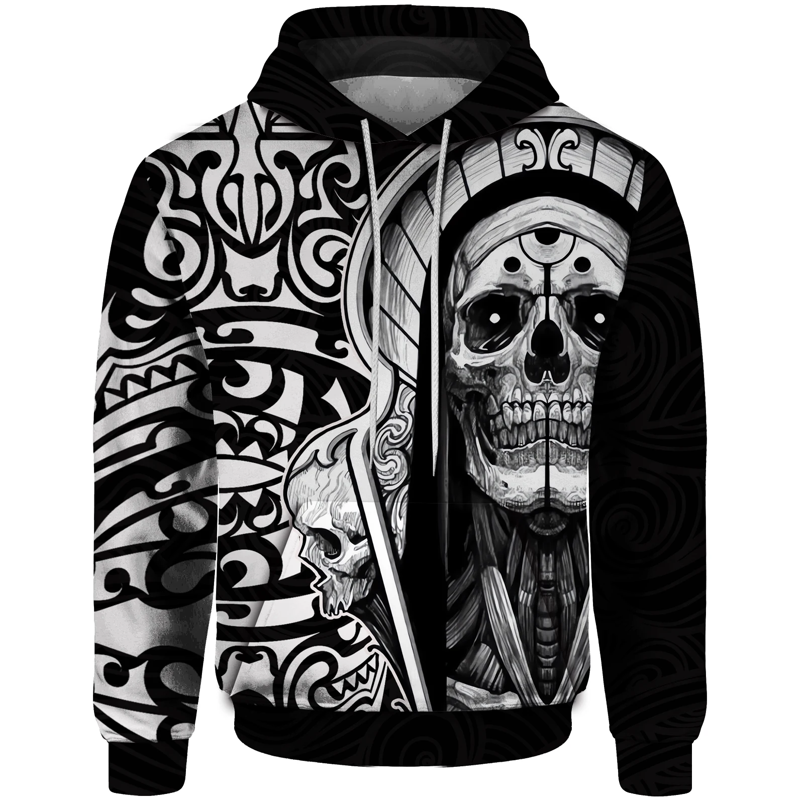 2024 New Halloween Fall Winter Comfortable Sweatshirt Men's Sweatshirt 3D Printed Skull Pattern Cool Fashion Athleisure Hoodie