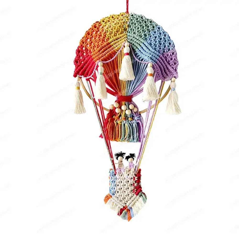 

Wall Decoration Hot Air Balloon Tapestry Bohemian Girl Heart Children's Room Bed and Breakfast room wall decoration Door Pendant