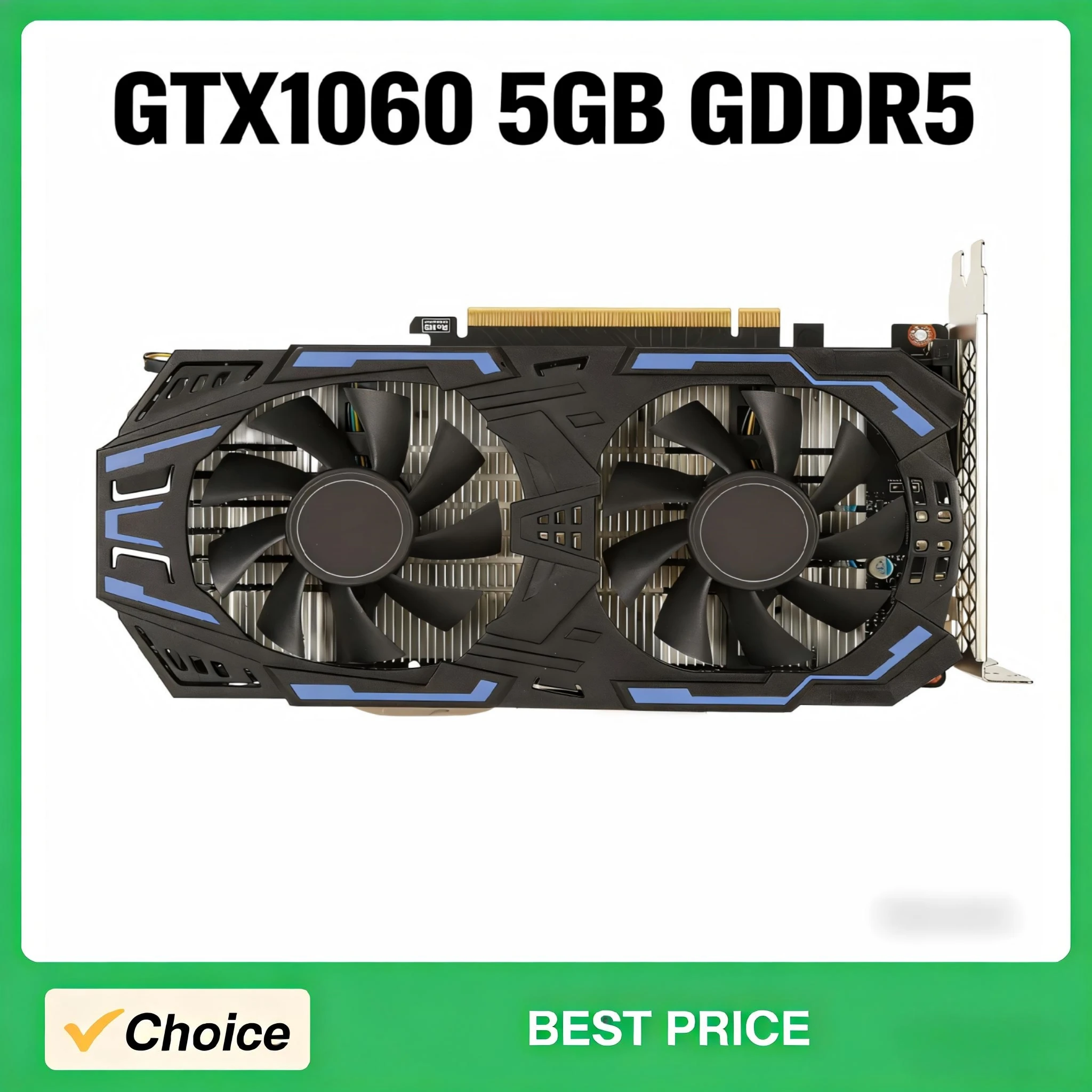 

Игровая видеокарта GTX1060 5 ГБ GDDR5, 192-битная, с двумя вентиляторами, PCIe, для настольных ПК, поддерживает технологию 4K HDR, для игровых компьютеров