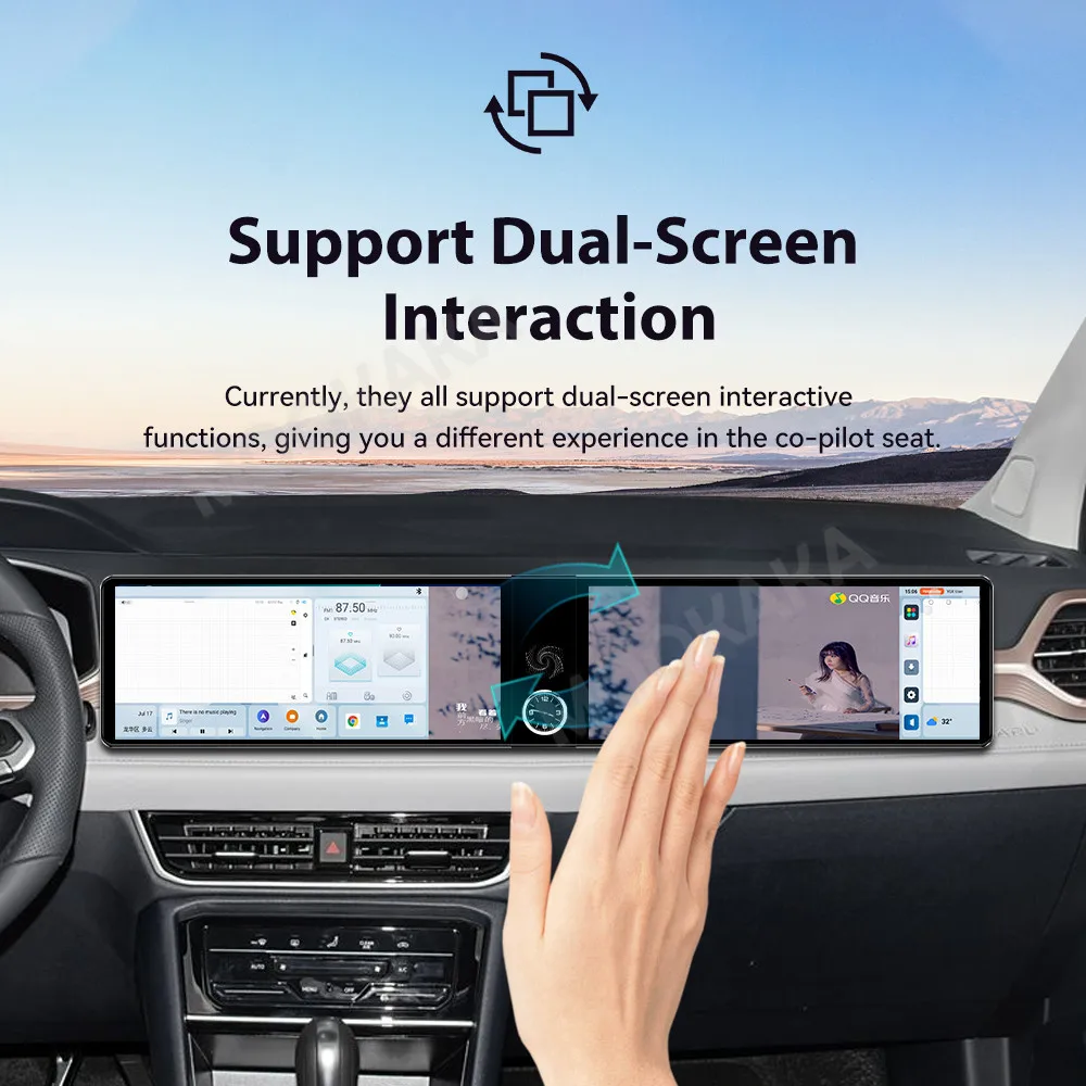 راديو السيارة أندرويد 24.6 "شاشة مزدوجة ل Volkswagen Tharu 2023 2024 ستيريو الوسائط المتعددة لتحديد المواقع والملاحة Carplay مسجل شرائط DSP #3