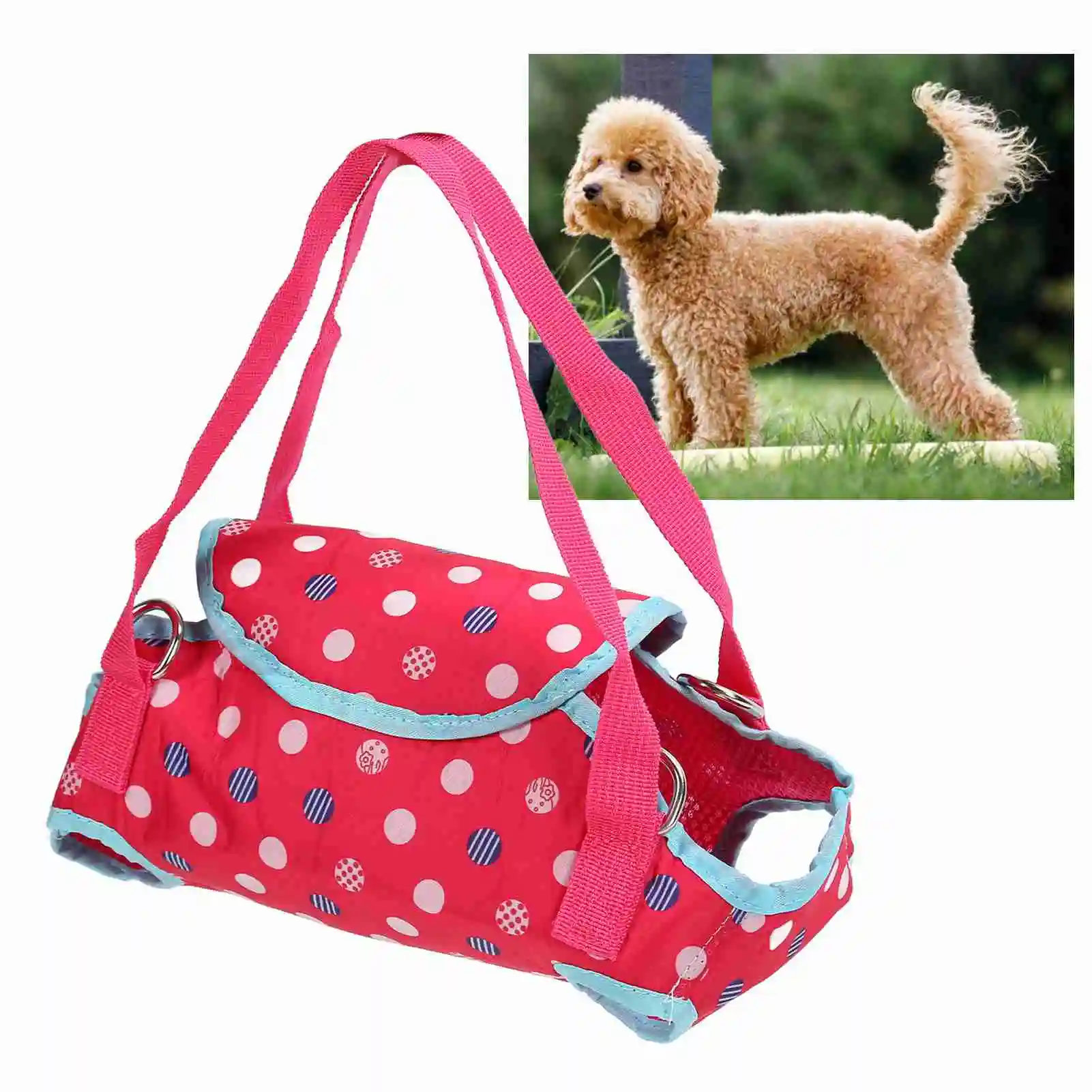 Dog Support Harness Single Shoulder Portable Breathable Pet Lift Support For Outdoor Rose Color