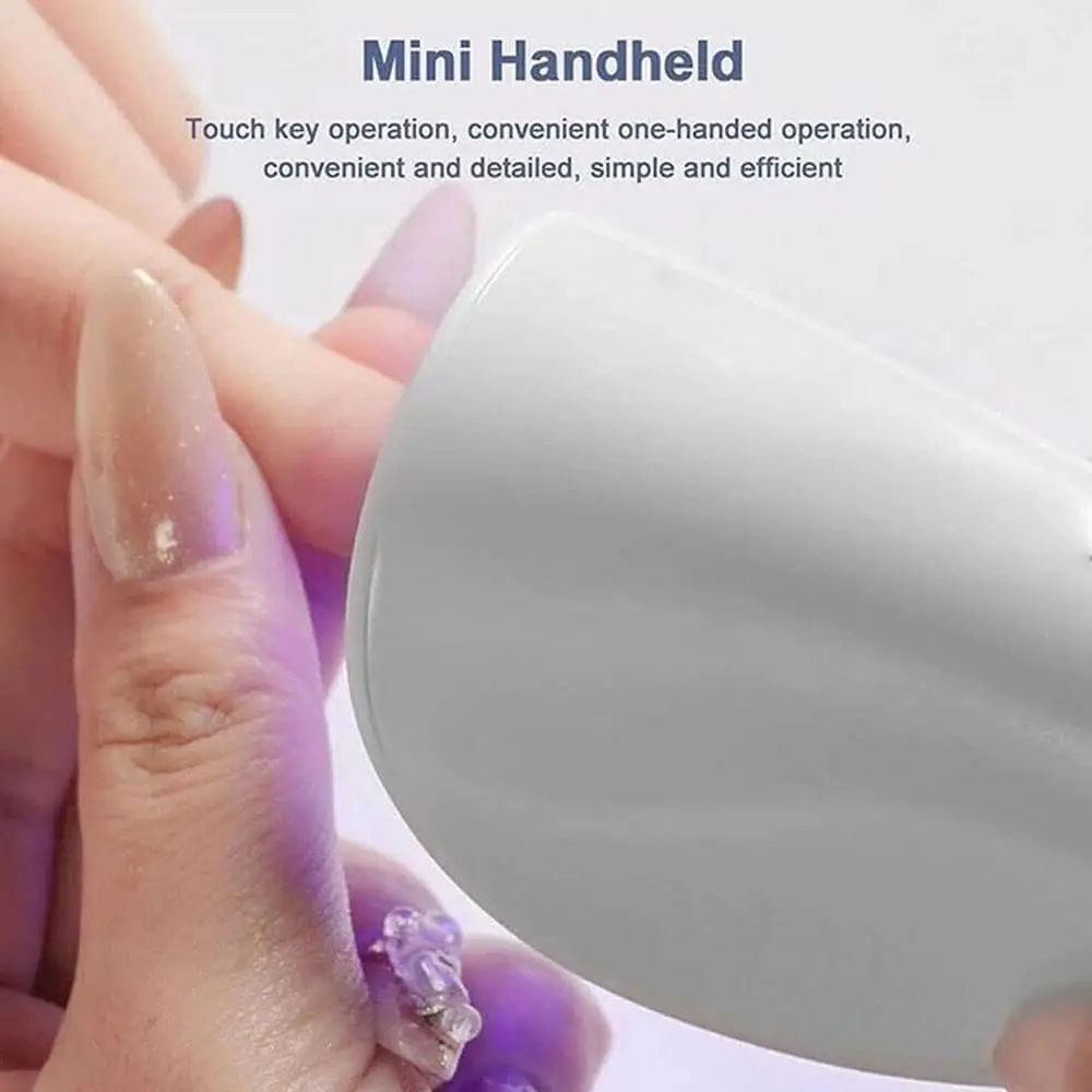 โคมไฟอบแห้งเล็บมือถือ UV LED โคมไฟสําหรับแบตเตอรี่จับเวลาแบบชาร์จไฟได้มินิเล็บเครื่องเป่าเล็บสําหรับเจลแต่งเล็บ