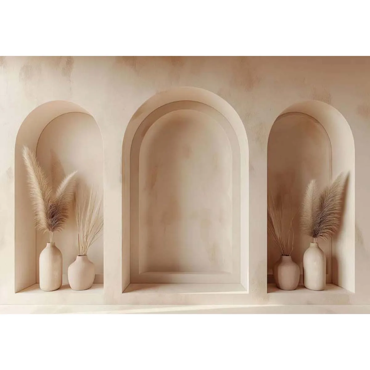 

Allenjoy Beige Arch Wall three arched shelves