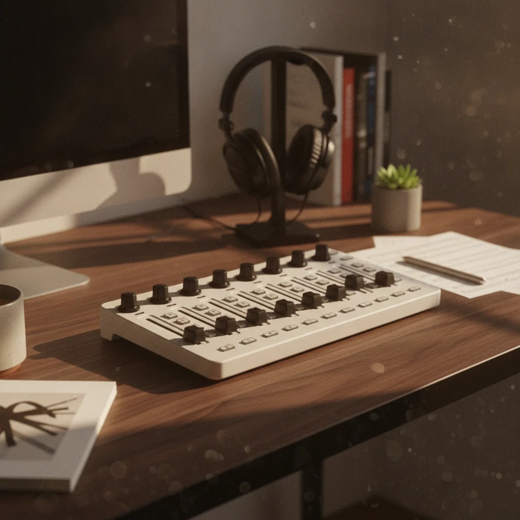 MIDI Controller with Faders Desktop USB MIDI Fader Controller Control Surface Tactile Mixing Console Multi-Channel