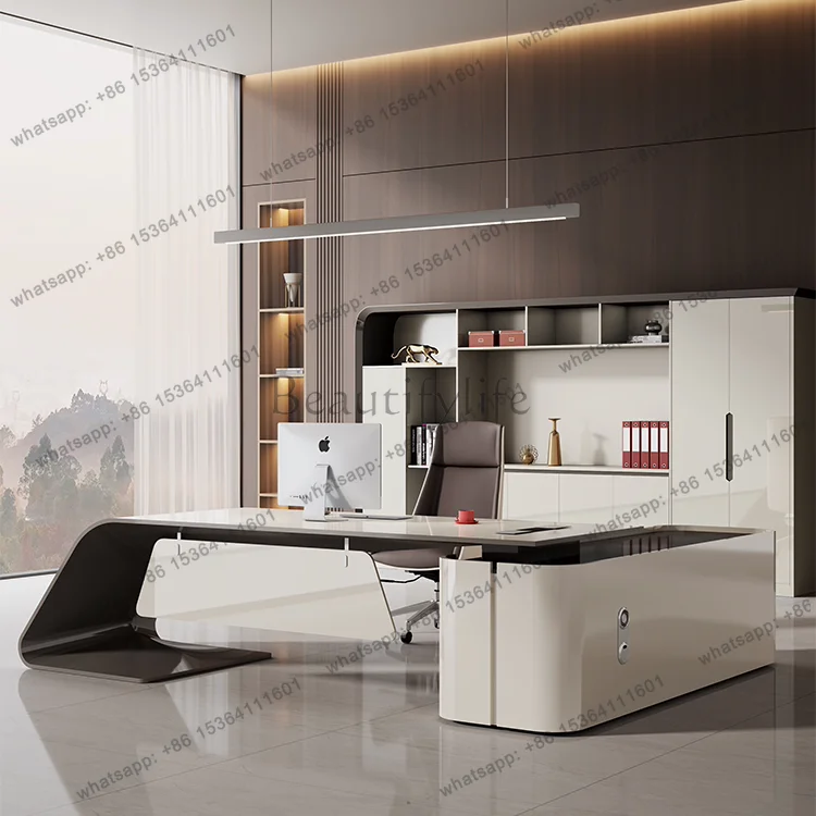 

Premium paint boss desk simple fashion light luxury desk
