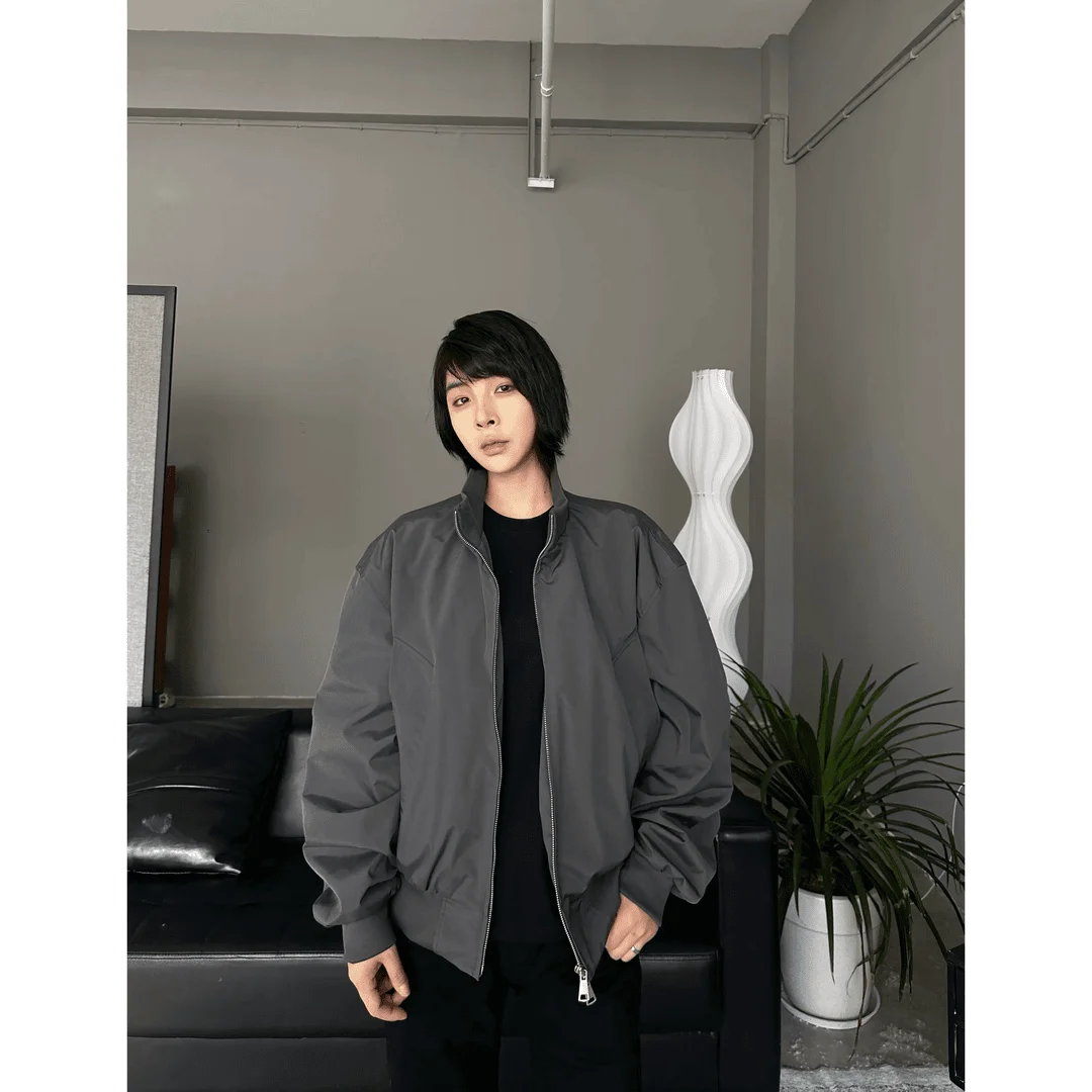 

Bomber Pilot Jaet Men's ort Sle Spring Autumn Casual Loose Baseball Coat for Couples Youth Faion Polyester Fiber