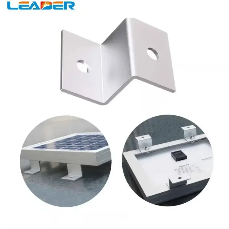 4pcs Z Type Aluminum Solar Panels Mounting Brackets Flat Roof Mount Kit Solar System Installation Bracket Holder Accessories