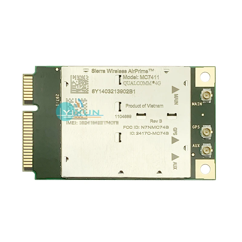 

SIERRA MC7411 LTE Cat7 mini pcie module for AT&T SouthernLINC T-Mobile Telus Verizon US Cellular Galileo, Glonass GPS BeiDou