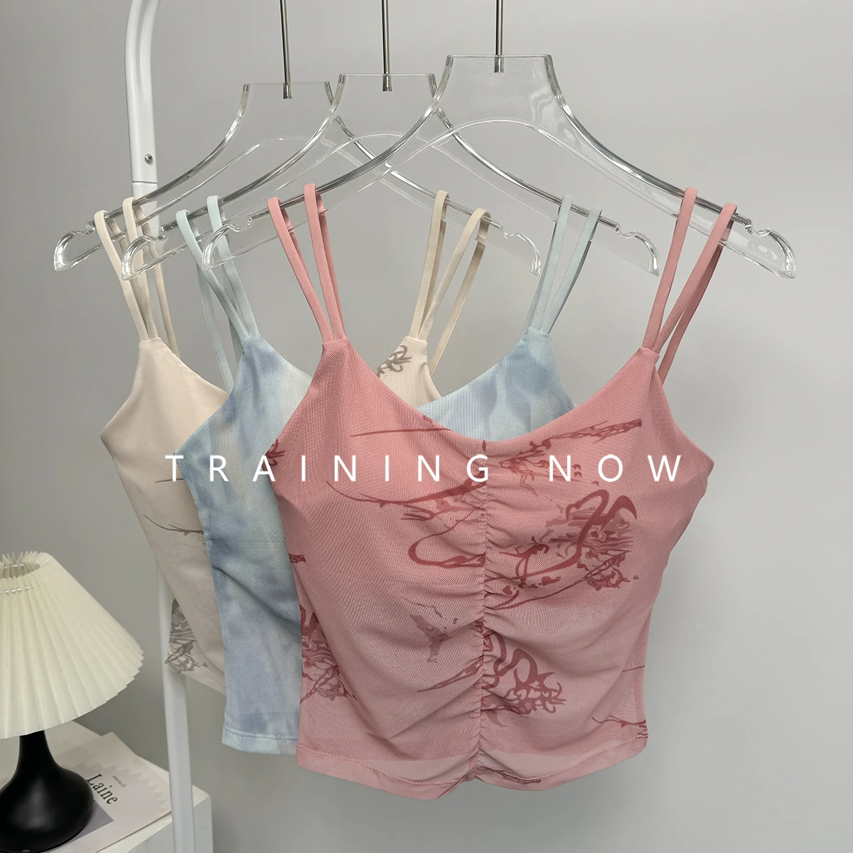 

All-in-one sports lingerie for women in summer sexy mesh breathable yoga fitness bra running shockproof outer wear vest