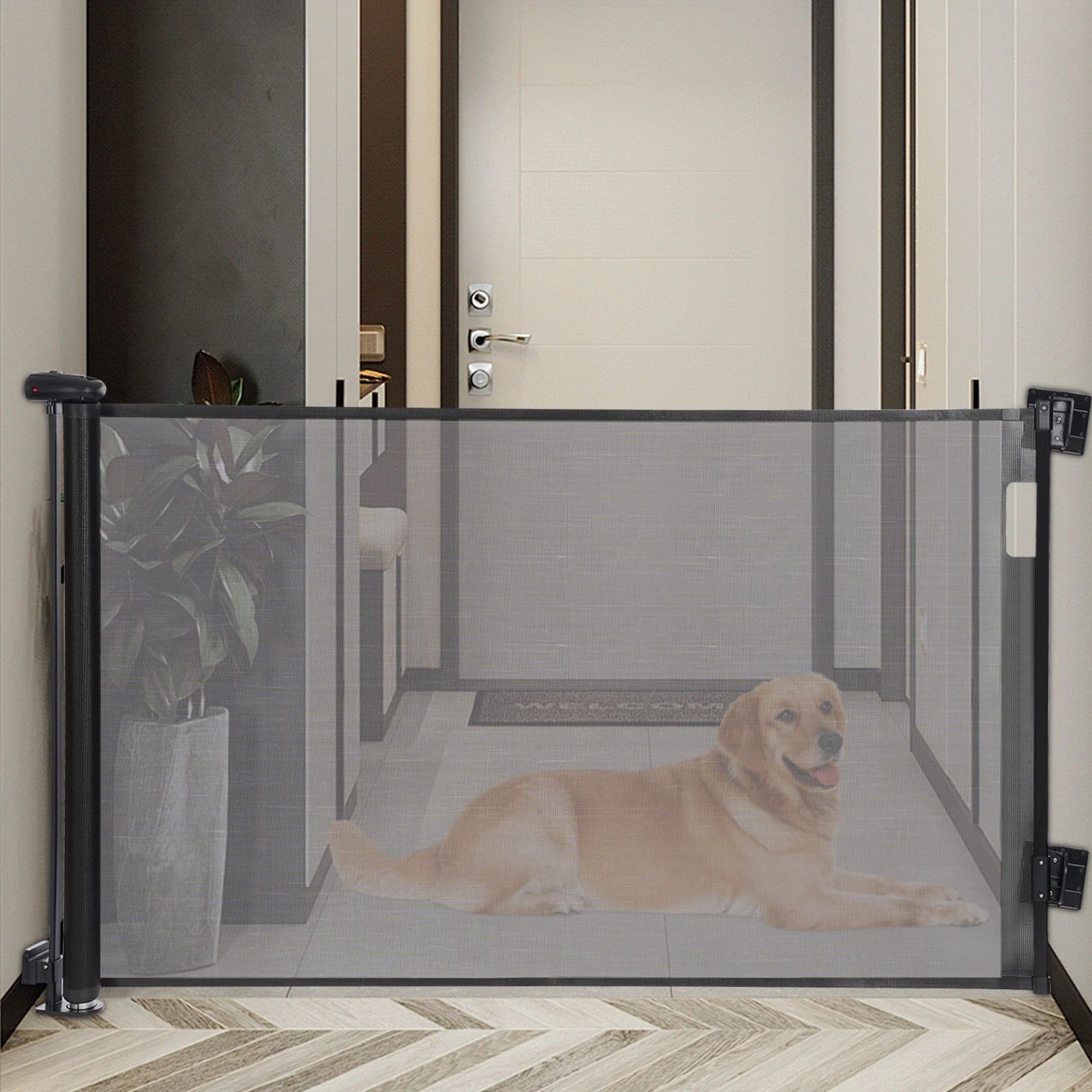 

Черное защитное ограждение из АБС-пластика, 300*86 см, телескопическое, с двойными замками, регулируемое по высоте, для дома