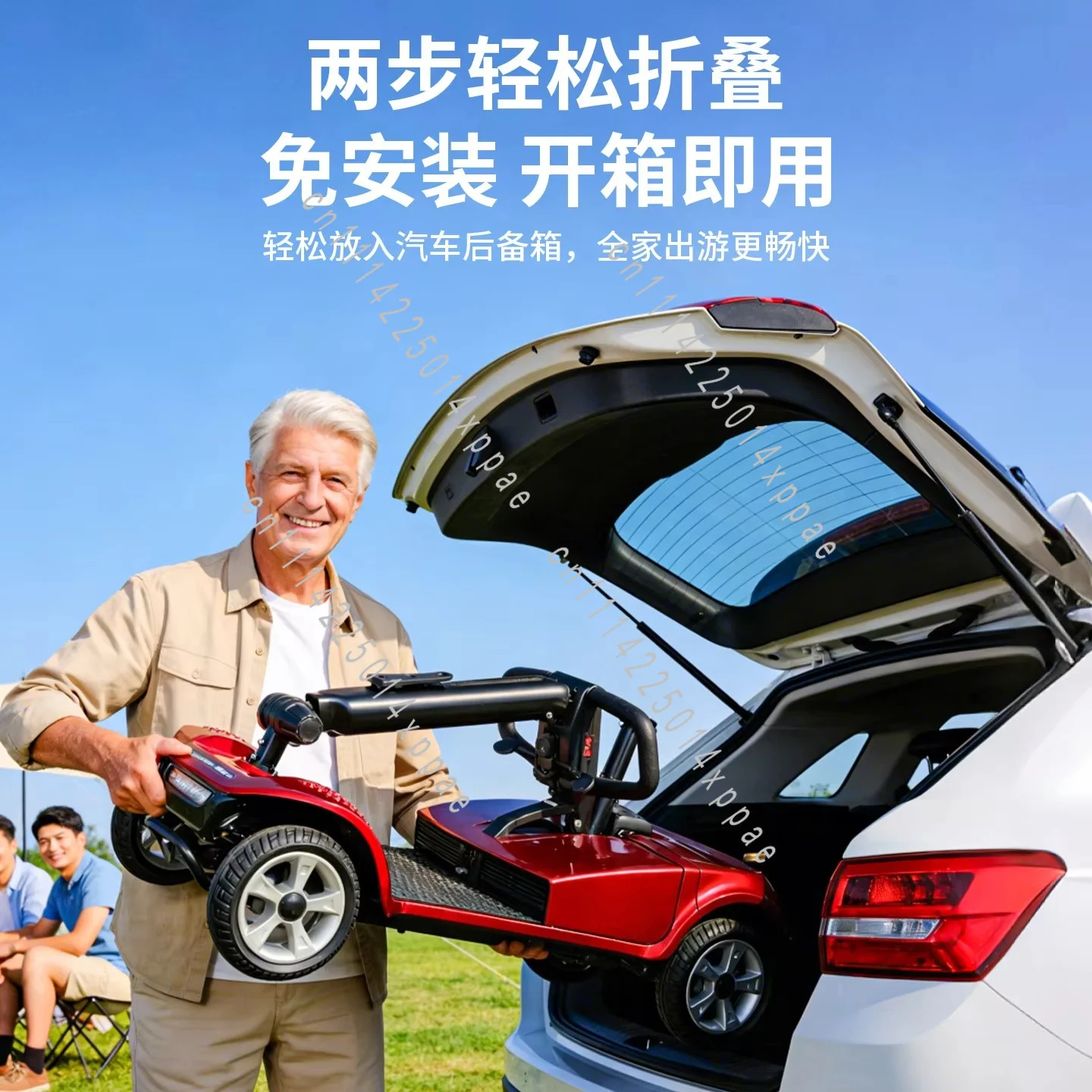 Foldable Carry High-end Safety Moped Elderly Scooter Four-wheeled Electric Vehicle Elderly Disabled