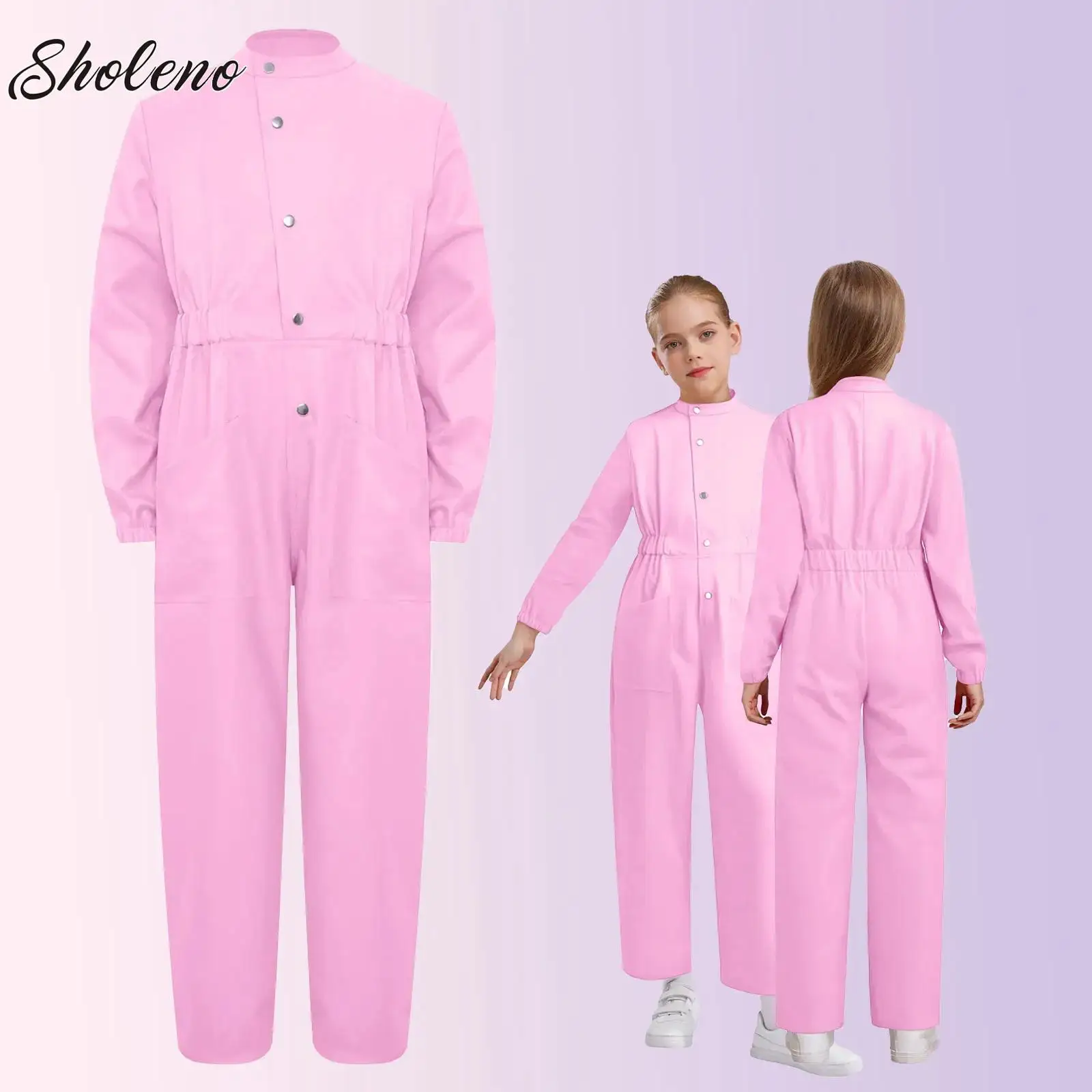 

Unisex Boys Girls Mechanic Jumpsuit Long Sleeve Coverall Flight Suit Jumpsuit Movies Doll Overall Halloween Cosplay Costume