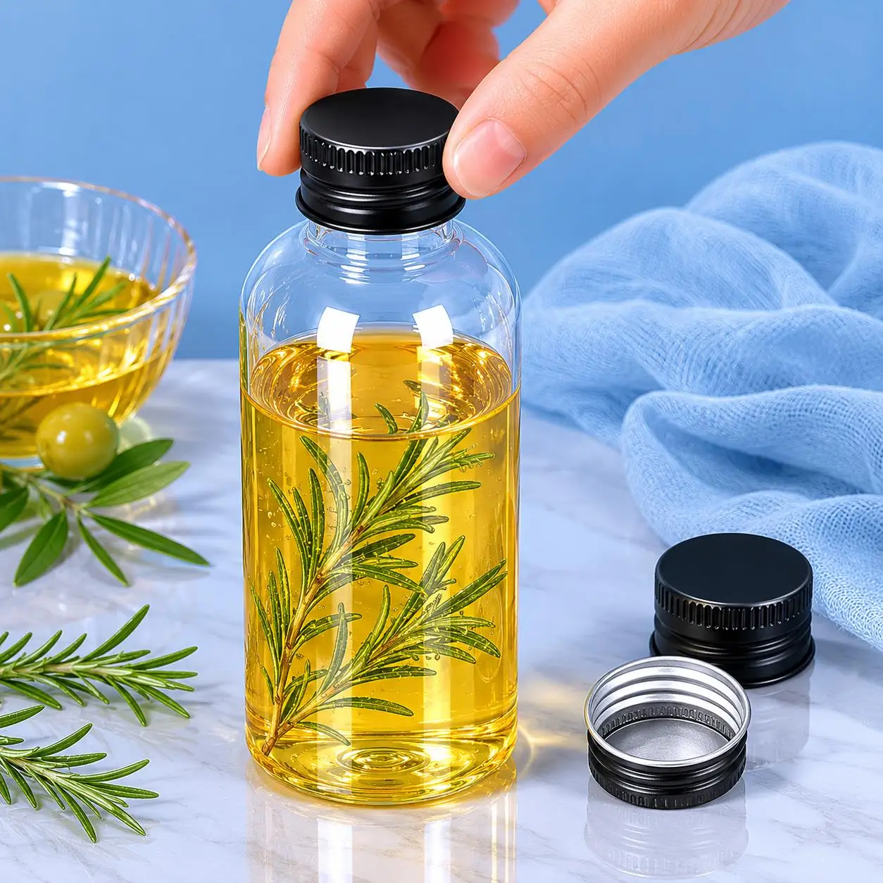 

50pcs/lot 5-120ml Plastic Aluminum Cap Bottle Traval Empty Vial Sample Bottles Transparent Container Wholesale