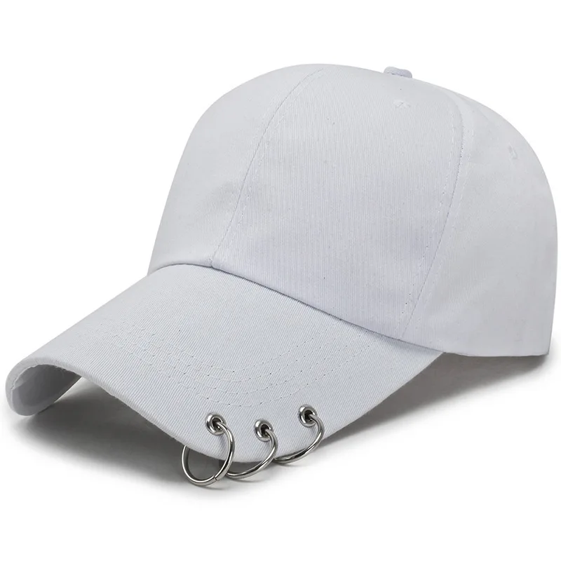 Unisex Fashion Baseball Cap Solid Color with Ring Sun Protection Casual Cap Adjustable Four Seasons