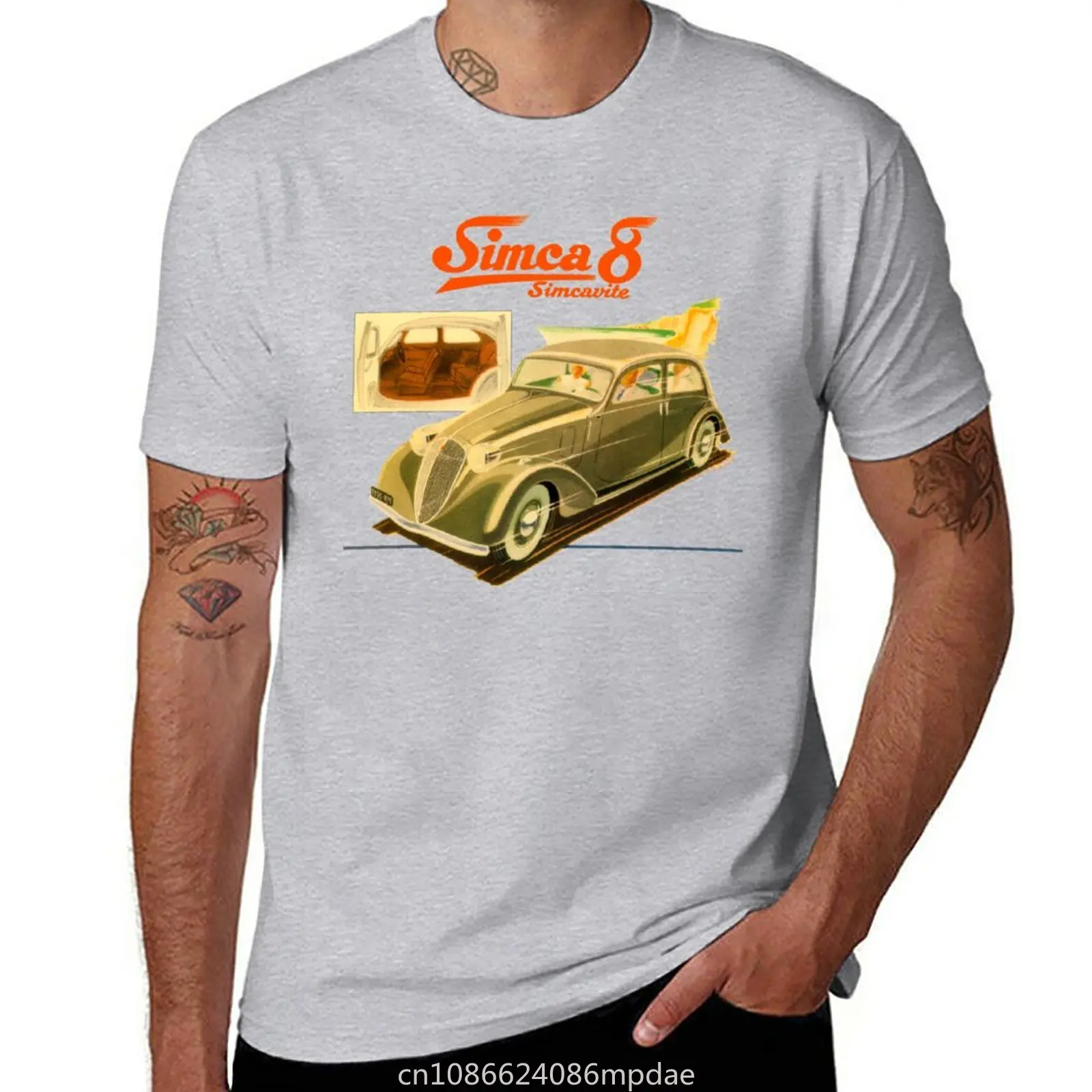 SIMCA 8 - ADVERT T-Shirt hippie clothes summer top Short sleeve tee men