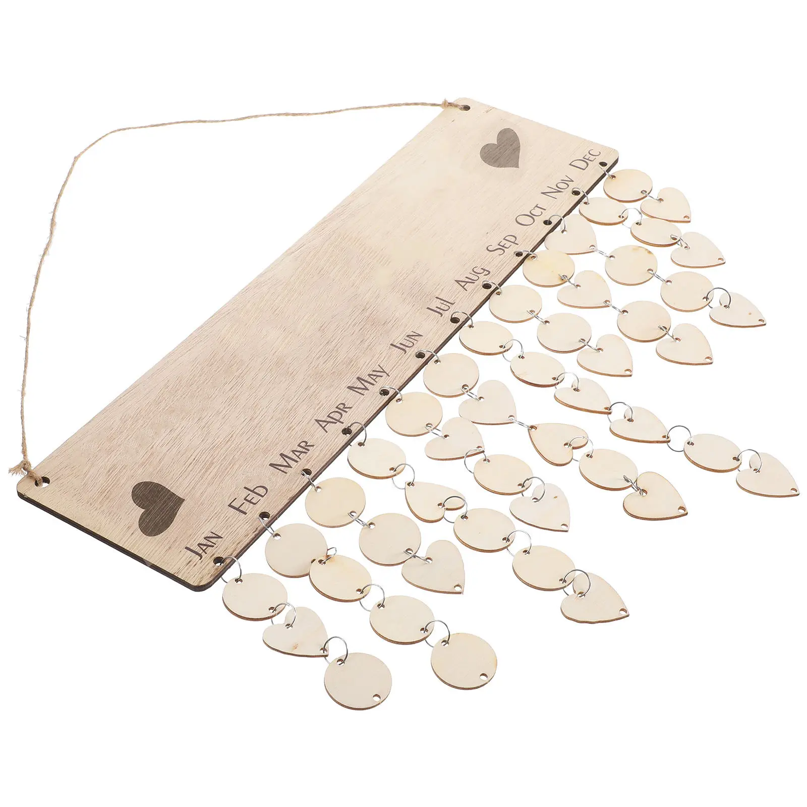 

1Set Wooden Hanging Wall Calendar Lunar Solar Dual Calendar with Daily Writing Space for Wedding Birthday Childbirth Family