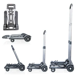75kg Heavy Duty Foldable 카트 carrito de compra Trolley Folding Truck Barrow Cart Travel Luggage Shopping Cart Portable Home Use