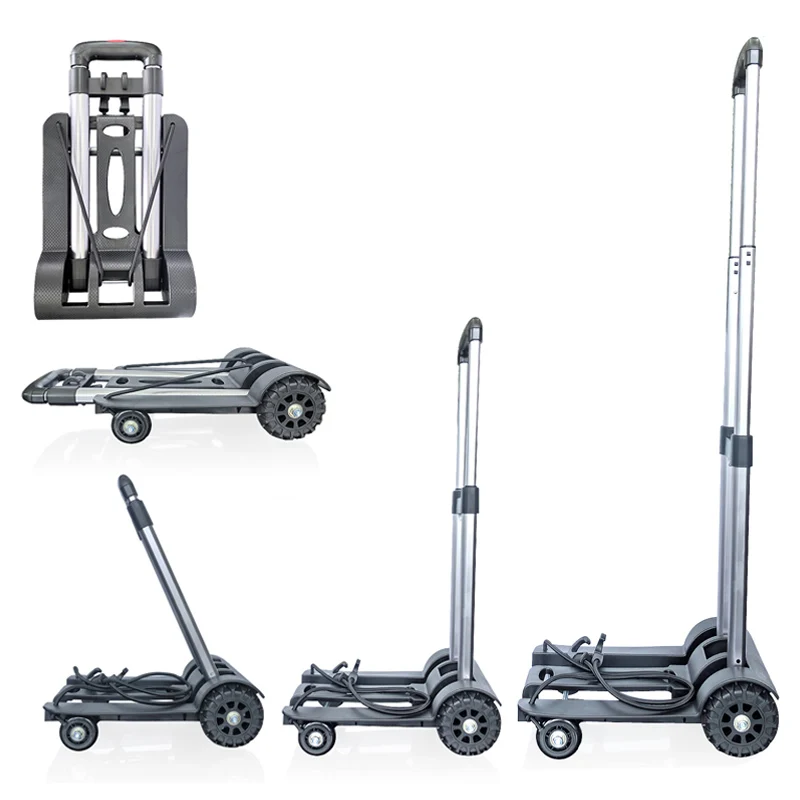 Aluminum Alloy Folding Trolly Shopping Cart Folding Transport Trolly Small Pulling Household Shopping Climbing 접이식카트 Folding Car