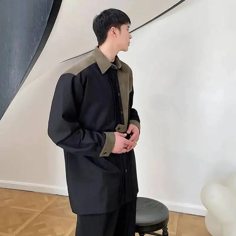 LUZHEN Niche Loose Splicing Design Original Elegant Long Sleeve Shirts Men's 2026 Autumn Fashion Korean Handsome Clothes JY8892